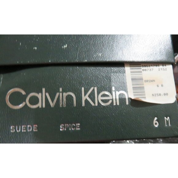 Calvin Klein Suede Leather Pointed Toe Pumps size 6 Color is Spice Brown - Picture 11 of 11